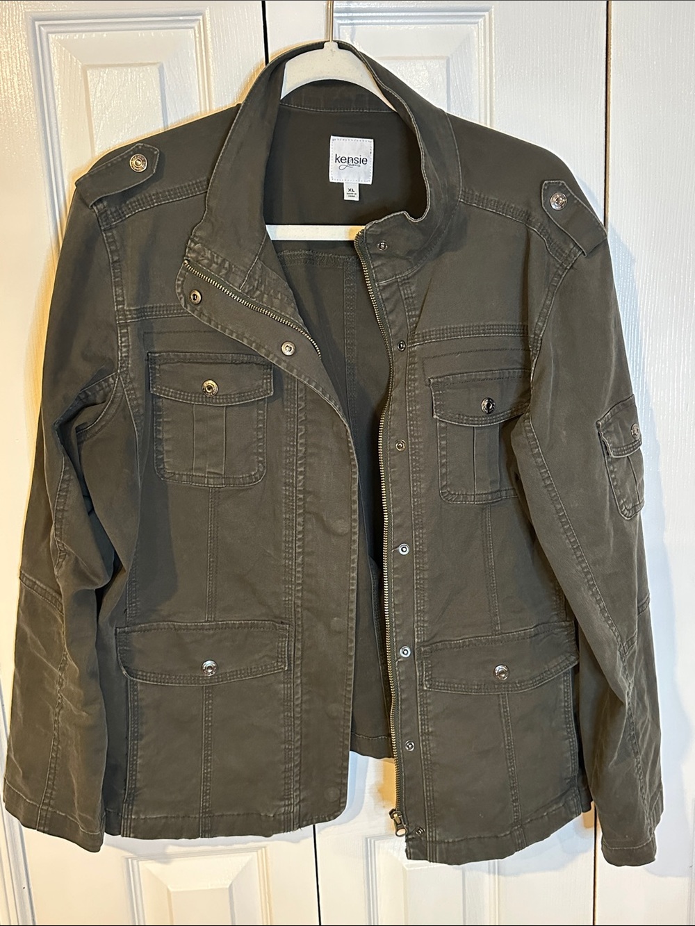 kensie Olive Green Utility Jacket | XL